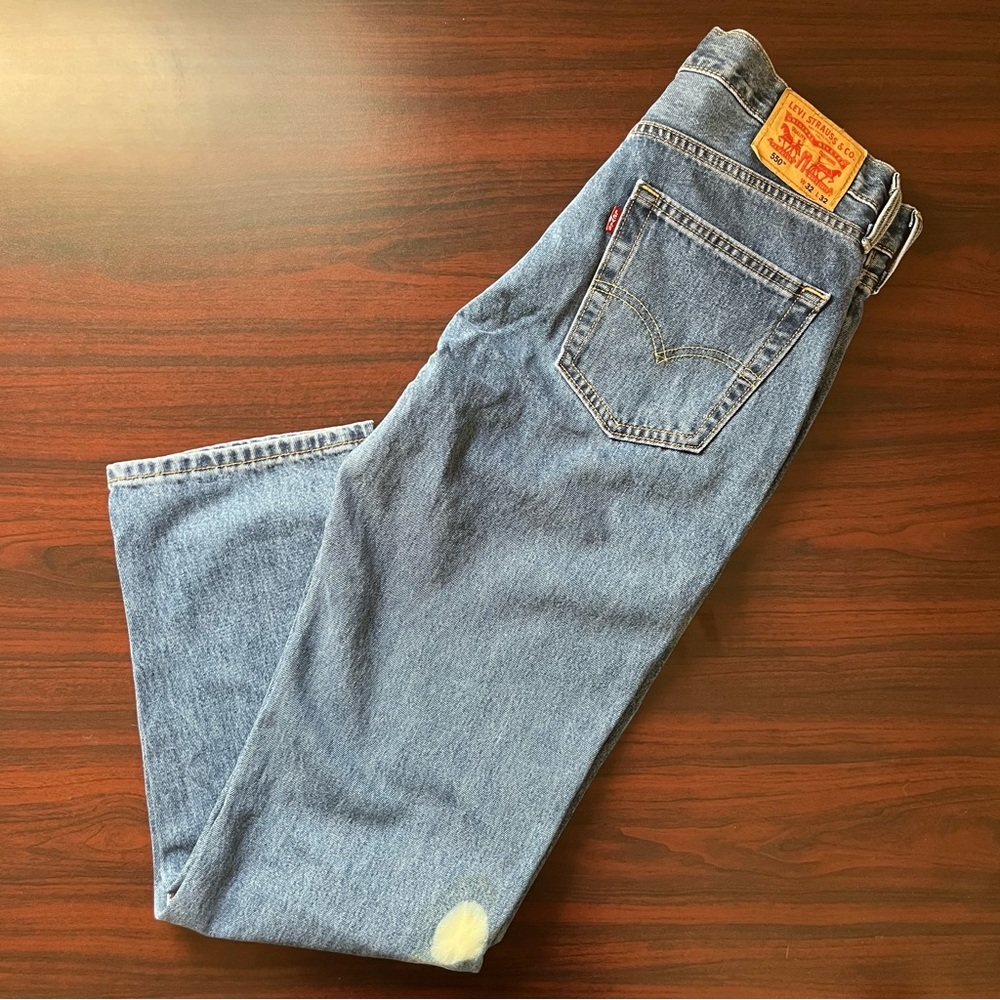 Vintage Levis 550 Jeans Mens 34x32 Relaxed Fit Blue Red Tab - Picture 7 of 7